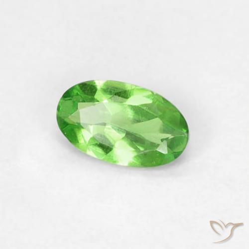 0.25 ct Green Tsavorite Garnet Stone, Natural Tsavorite Garnet in Oval Facet Shape for Sale