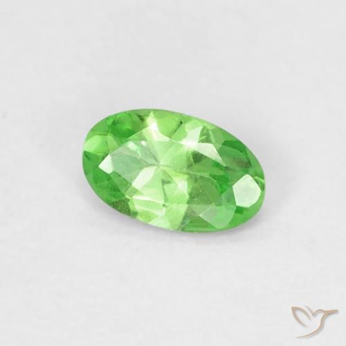 0.23 ct Green Tsavorite Garnet Stone, Natural Tsavorite Garnet in Oval Facet Shape for Sale