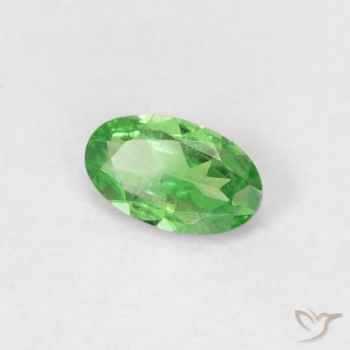 0.22 ct Green Tsavorite Garnet Stone, Natural Tsavorite Garnet in Oval Facet Shape for Sale