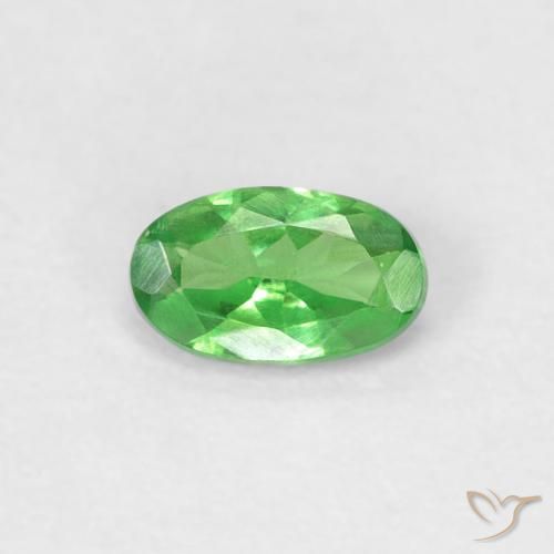 0.26ct Natural Lively Green Tsavorite Garnet, Oval, VVS-VS