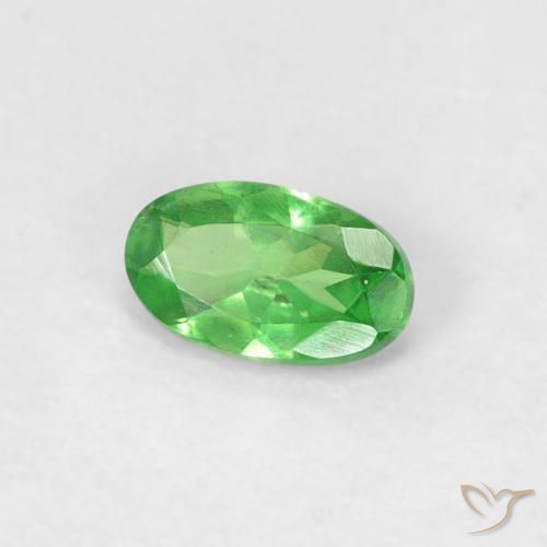 0.26 ct Green Tsavorite Garnet Stone, Natural Tsavorite Garnet in Oval Facet Shape for Sale