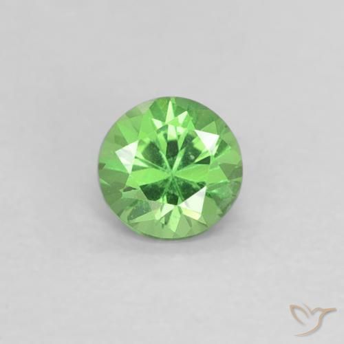 Grenat Tsavorite Vert Tour 3,8mm de Tanzanie, poids de 0,24 ct, pierre gemme naturelle Non traité de pureté vvs-vs, 1 pièce Grenat Tsavorite diamond-cut, couleur : Vert éclatant, dureté de Mohs de 6.5 à 7.5 convient aux bijoux de tous les jours, pierre de sagesse, Photo A
