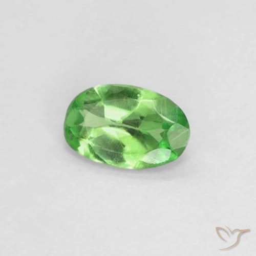 0.21 ct Green Tsavorite Garnet Stone, Natural Tsavorite Garnet in Oval Facet Shape for Sale