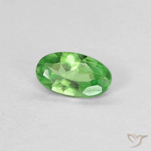 0.22 ct Green Tsavorite Garnet Stone, Natural Tsavorite Garnet in Oval Facet Shape for Sale