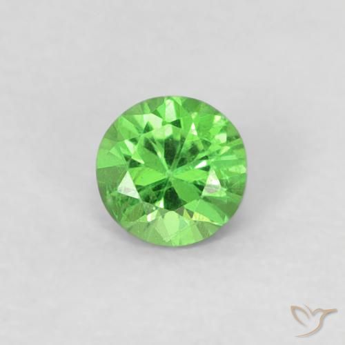 Grenat Tsavorite Vert éclatant Tour 0,2 ct de Tanzanie, Dimension 3,6mm, Pierre gemme naturelle Non traité, pureté VS, 1 pièce Grenat Tsavorite diamond-cut, dureté de Mohs de 6.5 à 7.5 convient aux bijoux de tous les jours, pierre de sagesse, Photo A