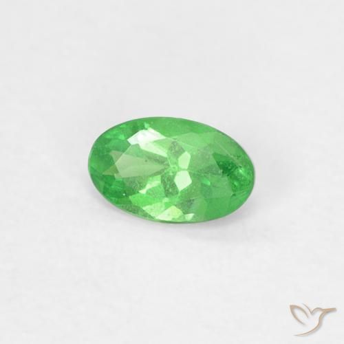 0.23 ct Green Tsavorite Garnet Stone, Natural Tsavorite Garnet in Oval Facet Shape for Sale
