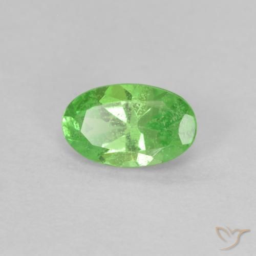 0.28 ct Green Tsavorite Garnet Stone, Natural Tsavorite Garnet in Oval Facet Shape for Sale