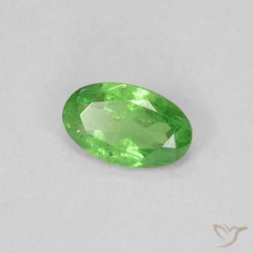 0.22 ct Green Tsavorite Garnet Stone, Natural Tsavorite Garnet in Oval Facet Shape for Sale