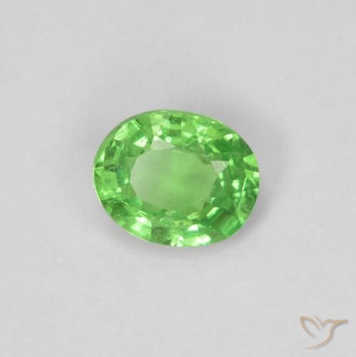 0.28 ct Green Tsavorite Garnet Stone, Natural Tsavorite Garnet in Oval Facet Shape for Sale