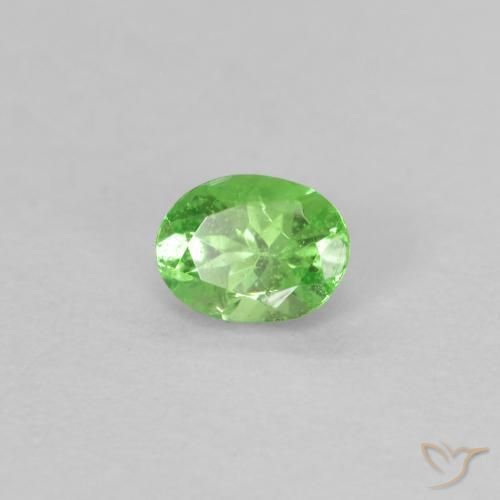 0.18 ct Green Tsavorite Garnet Stone, Natural Tsavorite Garnet in Oval Facet Shape for Sale