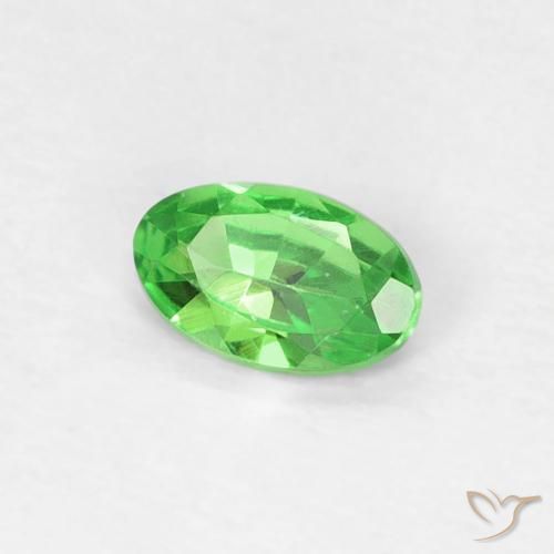 0.22 ct Green Tsavorite Garnet Stone, Natural Tsavorite Garnet in Oval Facet Shape for Sale