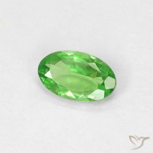 0.25 ct Green Tsavorite Garnet Stone, Natural Tsavorite Garnet in Oval Facet Shape for Sale