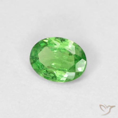 0.23 ct Green Tsavorite Garnet Stone, Natural Tsavorite Garnet in Oval Facet Shape for Sale