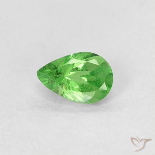 Grenat Tsavorite Vert pear facet de Tanzanie, 4,8 x 3,2mm, poids de 0,27 ct, pierre gemme naturelle Non traité de pureté VS, 1 pièce Grenat Tsavorite, couleur Vert éclatant, dureté Mohs de 6.5 à 7.5 convient aux bijoux de tous les jours, pierre de sagesse, Photo A