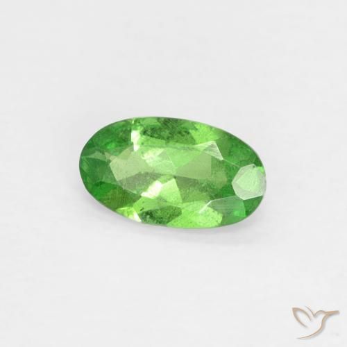 0.22 ct Green Tsavorite Garnet Stone, Natural Tsavorite Garnet in Oval Facet Shape for Sale