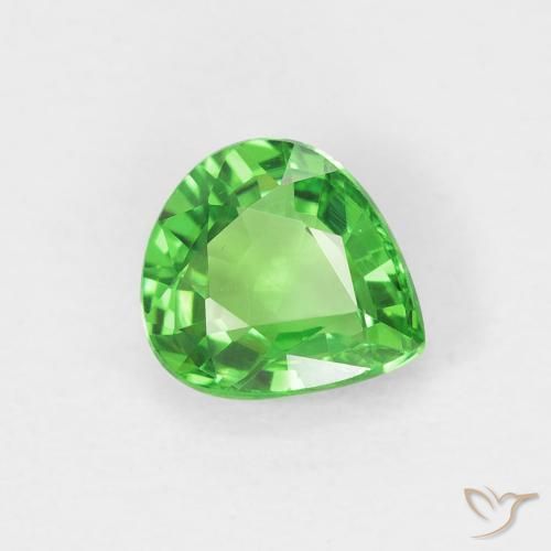 0.81 ct Pear Cut Tsavorite Garnet, 6.2 x 5.6 mm From Tanzania, Photo A