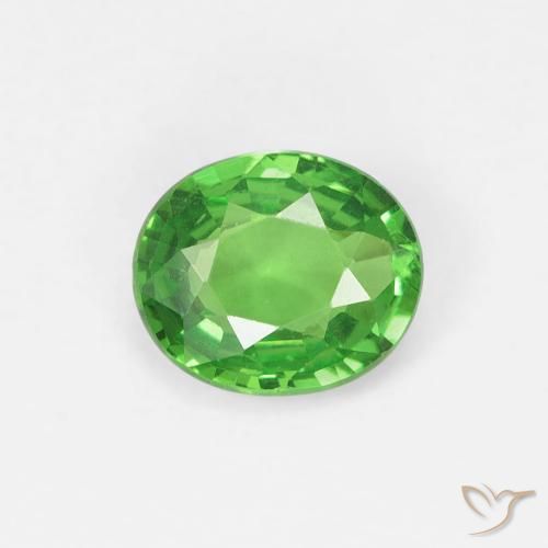 0.71ct Natural Medium Green Tsavorite Garnet, Oval, VS