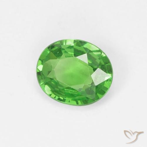 0.71 ct Green Tsavorite Garnet Stone, Natural Tsavorite Garnet in Oval Facet Shape for Sale