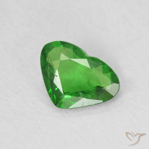 0.80 ct Green Tsavorite Garnet Stone, Natural Tsavorite Garnet in Heart Facet Shape for Sale