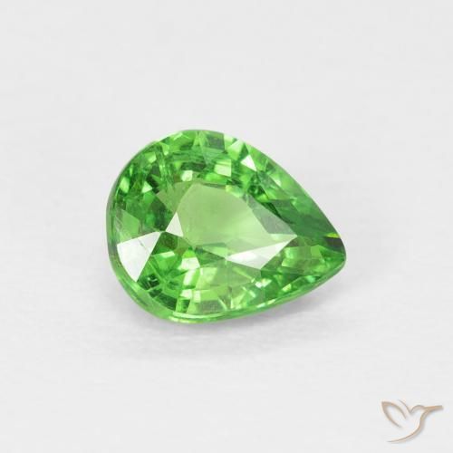 0.79 ct Green Tsavorite Garnet Stone, Natural Tsavorite Garnet in Pear Facet Shape for Sale
