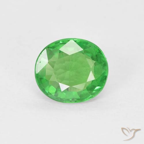 0.76ct Natural Bright Green Tsavorite Garnet, Oval, VS