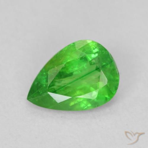 0.82ct Natural Lively Green Tsavorite Garnet, Pear Shape, VS-SI
