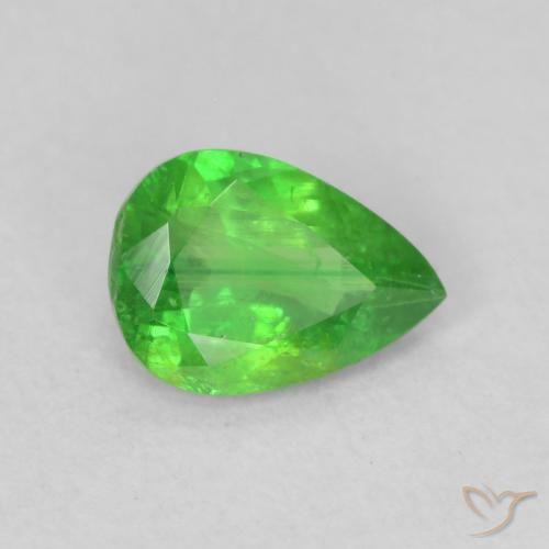 0.82 ct Green Tsavorite Garnet Stone, Natural Tsavorite Garnet in Pear Facet Shape for Sale