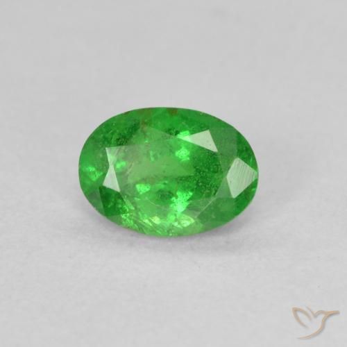 0.92 ct Green Tsavorite Garnet Stone, Natural Tsavorite Garnet in Oval Facet Shape for Sale