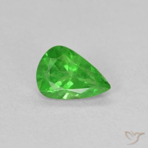 0.69ct Natural Electric Green Tsavorite Garnet, Pear Shape, VS-SI