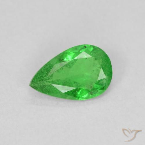 0.78ct Natural Medium Green Tsavorite Garnet, Pear Shape, VS-SI