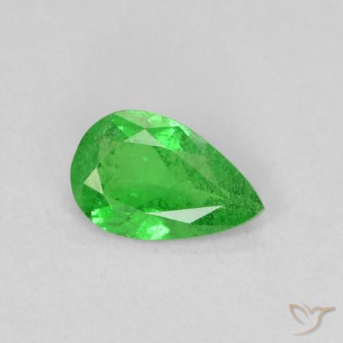 0.78 ct Green Tsavorite Garnet Stone, Natural Tsavorite Garnet in Pear Facet Shape for Sale