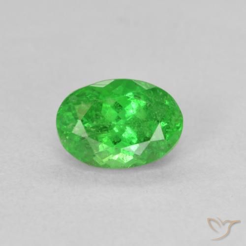 1.15ct Natural Medium Green Tsavorite Garnet, Oval, VS-SI