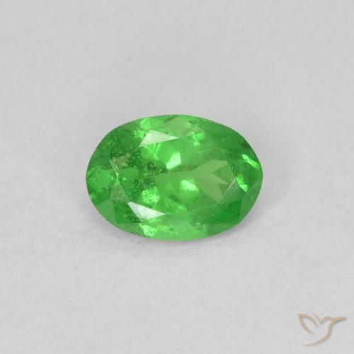 0.71ct Natural Medium Green Tsavorite Garnet, Oval, VS-SI