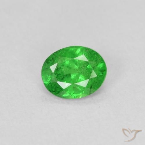 0.74ct Natural Medium Green Tsavorite Garnet, Oval, VS-SI