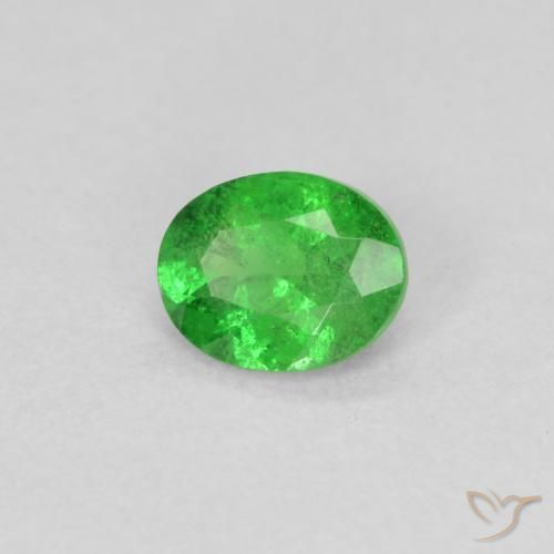 0.74 ct Green Tsavorite Garnet Stone, Natural Tsavorite Garnet in Oval Facet Shape for Sale