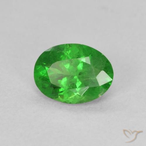 1.10 ct Green Tsavorite Garnet Stone, Natural Tsavorite Garnet in Oval Facet Shape for Sale