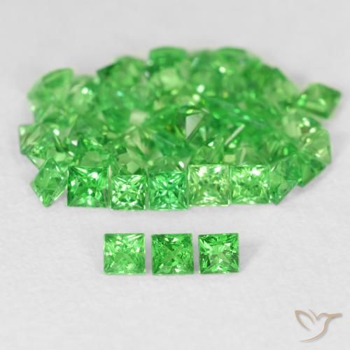 2.13ctw Natural Lively Green Tsavorite Garnet, Square, VS