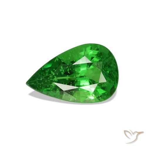 1.10ct Natural Bright Green Tsavorite Garnet, Pear Shape, VS, Photo A