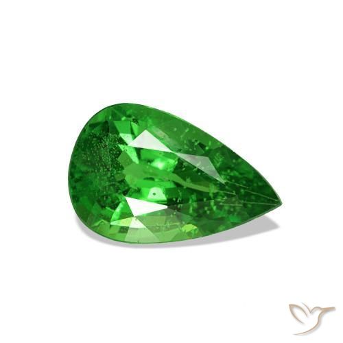 1.10 ct Green Tsavorite Garnet Stone, Natural Tsavorite Garnet in Pear Facet Shape for Sale