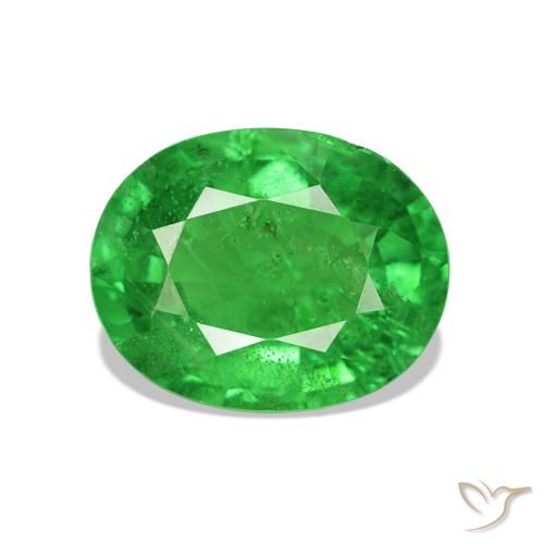 2.60 ct Green Tsavorite Garnet Gemstone, Tsavorite Garnet Gem in Oval Facet Shape for Sale.