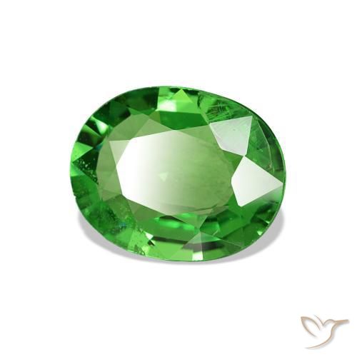 1.62 ct Green Tsavorite Garnet Stone, Natural Tsavorite Garnet in Oval Facet Shape for Sale