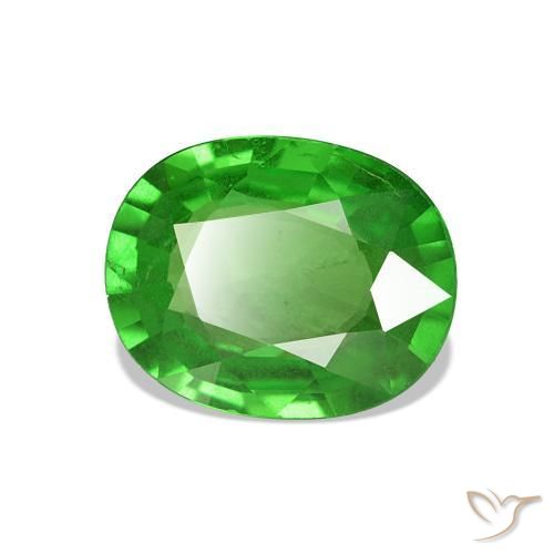 1.93 ct Green Tsavorite Garnet Stone, Natural Tsavorite Garnet in Oval Facet Shape for Sale