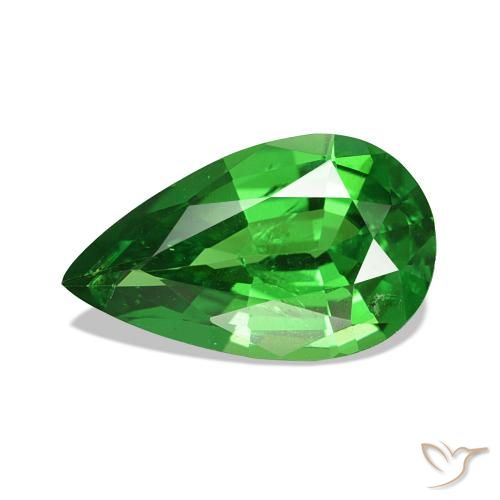 1.83 ct Green Tsavorite Garnet Gemstone, Tsavorite Garnet Gem in Pear Facet Shape for Sale.