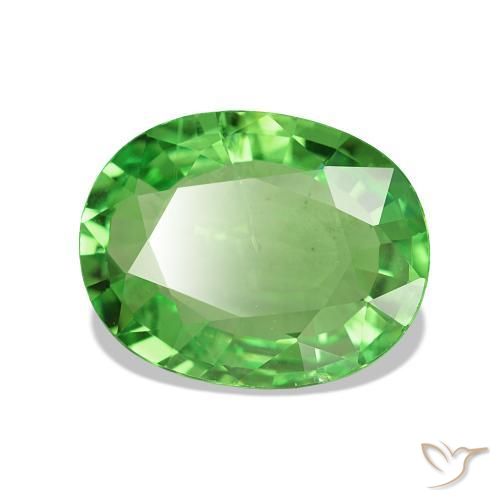 3.35 ct Green Tsavorite Garnet Stone, Natural Tsavorite Garnet in Oval Facet Shape for Sale