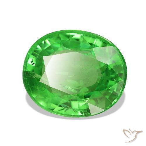 3.72 ct Green Tsavorite Garnet Stone, Natural Tsavorite Garnet in Oval Facet Shape for Sale