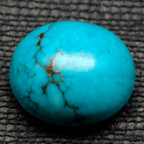 6.28 ct Blue Turquoise Gemstone, Turquoise Gem in Oval Cabochon Shape for Sale.