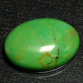 6.57 ct Green Turquoise Gemstone, Turquoise Gem in Oval Cabochon Shape for Sale.