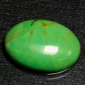 6.57 ct Green Turquoise Stone, Natural Turquoise in Oval Cabochon Shape for Sale