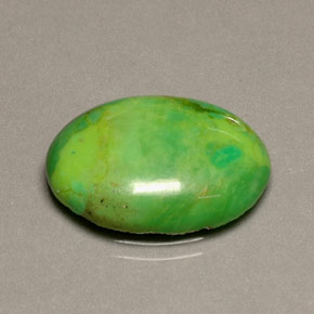 5.72 ct Green Turquoise Gemstone, Turquoise Gem in Oval Cabochon Shape for Sale.