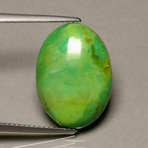 5.72 ct Green Turquoise Stone, Natural Turquoise in Oval Cabochon Shape for Sale
